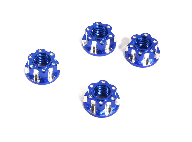 C30044BLUE Realistic Billet Machined M4 Size Wheel Nuts for 1/10 Scale RC - Image 1