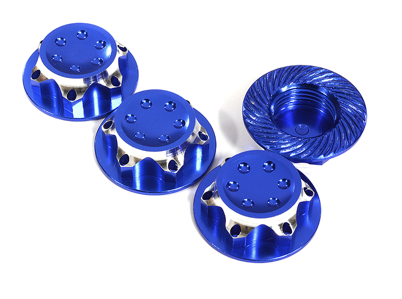 C30045BLUE Billet Machined 17mm Hex Wheel Nuts for Most 1/8 Buggy, Truggy, SC & Mon. Truck - Image 1