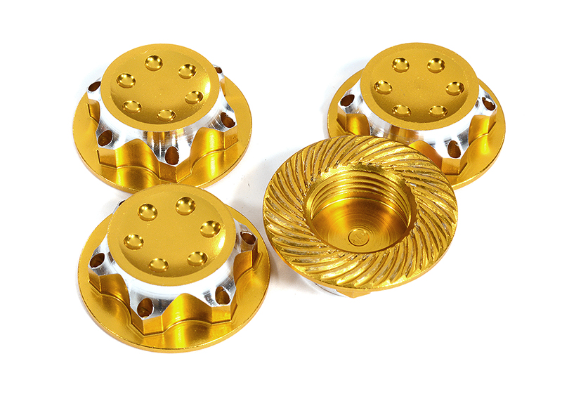 C30045GOLD Billet Machined 17mm Hex Wheel Nuts for Most 1/8 Buggy, Truggy, SC & Mon. Truck - Image 1