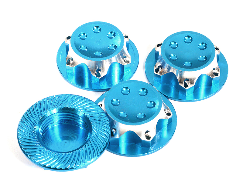 C30045LIGHTBLUE Billet Machined 17mm Hex Wheel Nuts for Most 1/8 Buggy, Truggy, SC & Mon. Truck - Image 1
