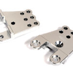 Silver Billet Machined Shock Towers for Tamiya CC02 Scale Off-Road Vehicle