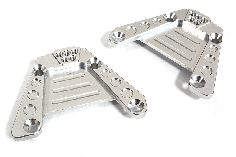 C30057SILVER Billet Machined Silver Rear Shock Towers for Axial 1/10 SCX10 III - Image 1