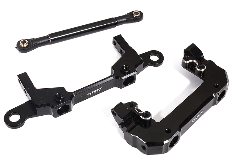 C30058BLACK Machined F&R Bumper Mounts w/ Steering Servo Mount & Linkage for Axial SCX10 III - Image 1