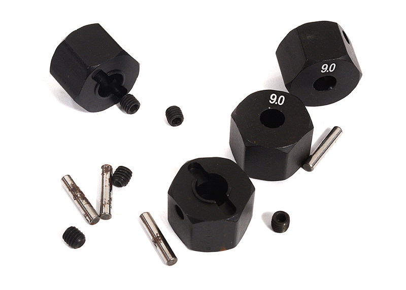 C30074 12mm Hex Wheel (4) Hub 9mm Thick for 1/10 Traxxas, Axial, Tamiya, Drift & TC - Image 1