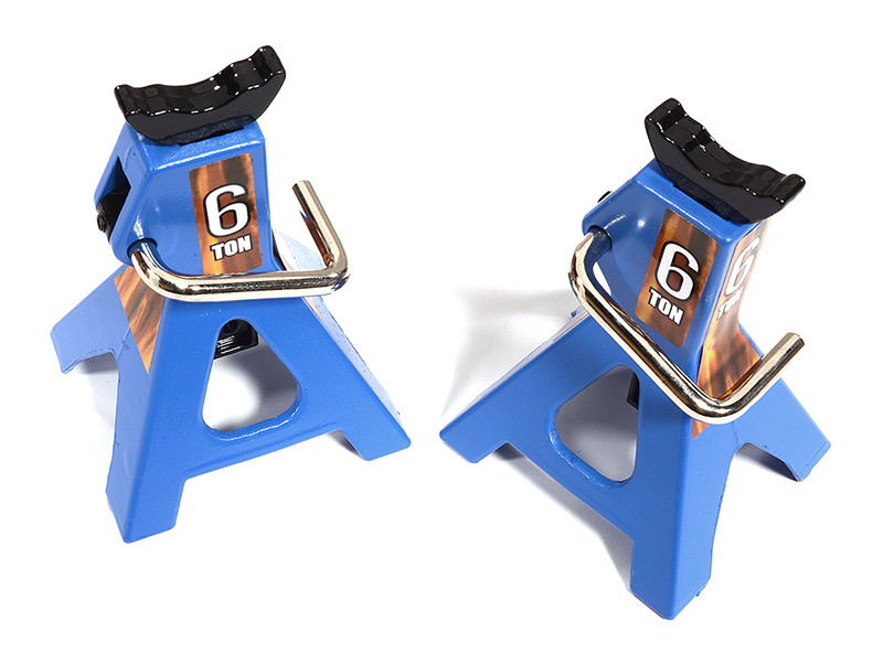 C30079BLUE Realistic Model 6 Ton Jack Stands (2) for 1/10, 1/8 Scale & Rock Crawler - Image 1