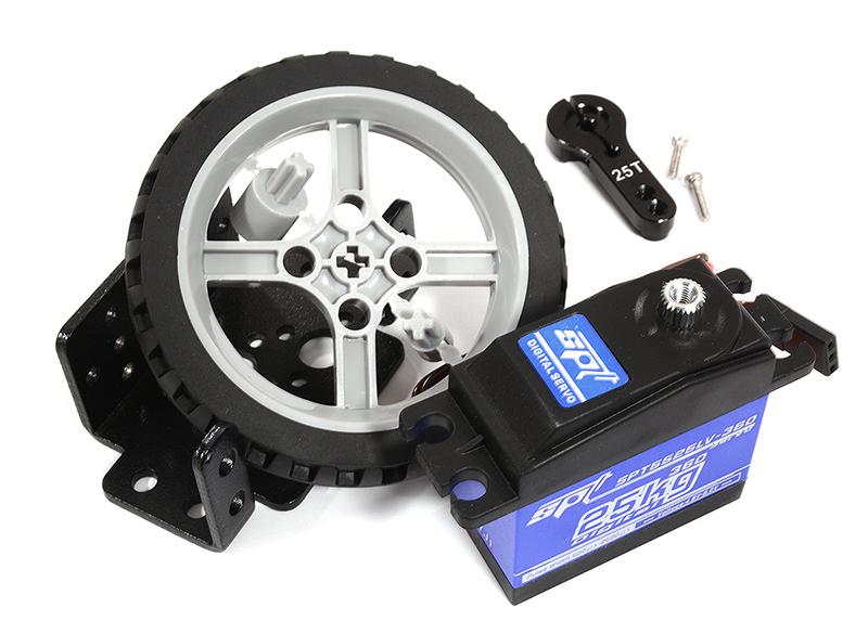 C30092 High Torque 25kg Continuous Rotation Servo with Drive Wheel in Metal Gear - Image 1