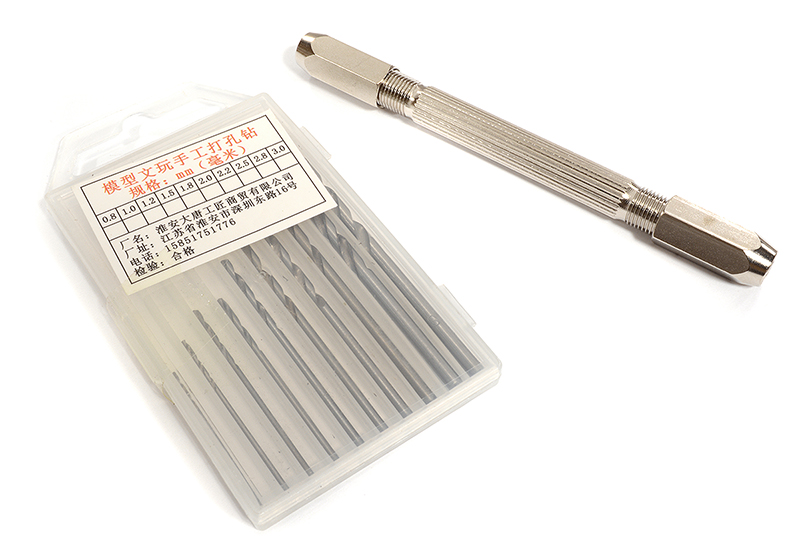 C30112 Mini Hand Drill Tool w/ Drill Bits (0.8-3mm) for Model Building - Image 1