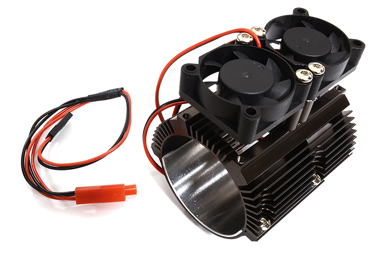 C30115GUN Motor Heatsink+Twin Cooling Fan for Traxxas Summit & E-Revo (Motor: 41-43mm OD) - Image 1