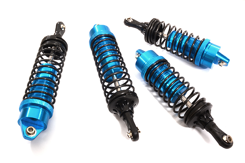 C30117LIGHTBLUE Billet Machined Alloy Shock Set (4) for 1/10 Slash 4X4 (L=91/104mm) - Image 1