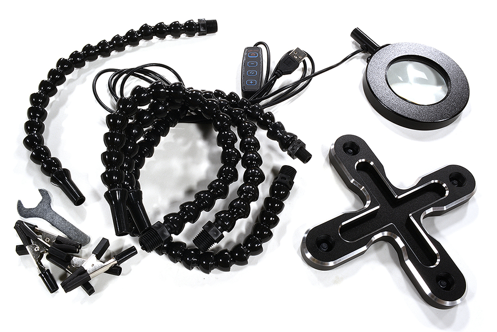 C30119 Soldering Workstation Stand w/ LED Light & Magnifying Glass - Image 1