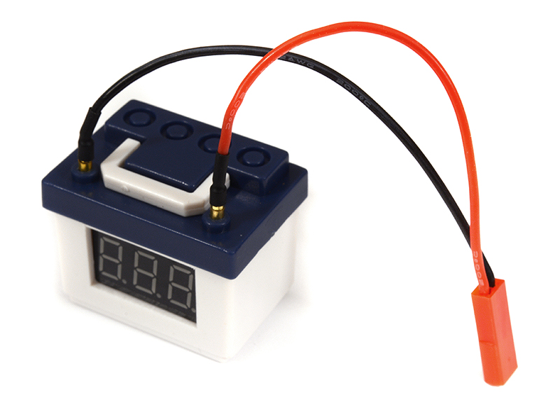 C30154WHITE Realistic Battery 2S-3S Voltage Checker & Alarm for 1/10 Scale RC - Image 1