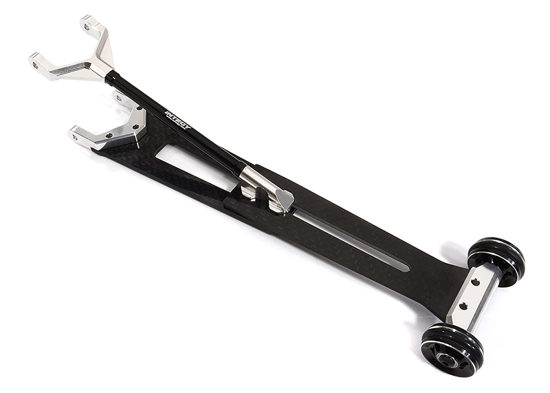 C30172SILVER Machined Alloy & Composite Wheelie Bar for Associated DR10 Drag Race Car RTR - Image 1