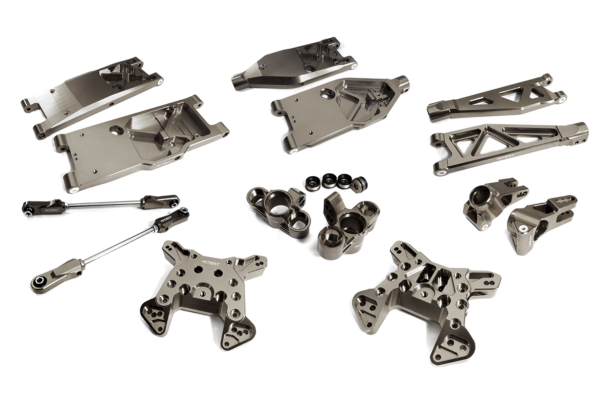 C30183GREY Billet Machined Alloy Suspension Kit for 1/5 Kraton 4X4 8S BLX Speed Monster - Image 1