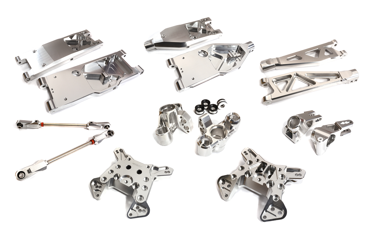 C30183SILVER Billet Machined Alloy Suspension Kit for 1/5 Kraton 4X4 8S BLX Speed Monster - Image 1
