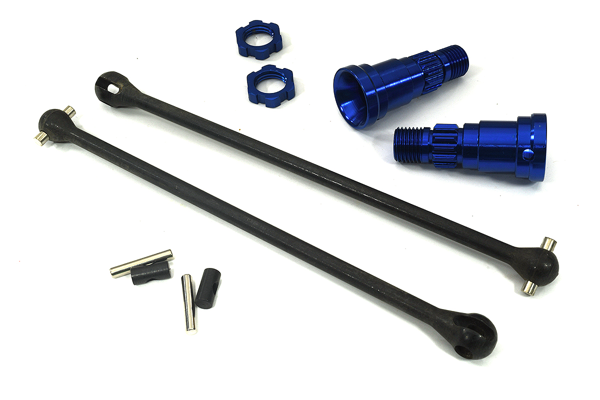 C30192BLUE Universal Drive Shafts w/ Stub Axles (2) for Traxxas 8S X-Maxx 4X4 7750 - Image 1