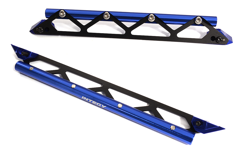 C30195BLUE Silver Machined Side Protection Nerf Bars for Traxxas 1/10 Maxx 4S RC Truck 8923 - Image 1