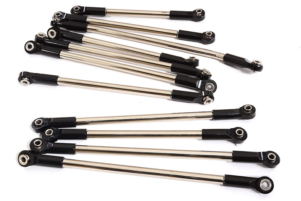C30196BLACK Black Billet Machined Linkage (11) Set for Element RC 1/10 Scale Enduro Sendero - Image 1