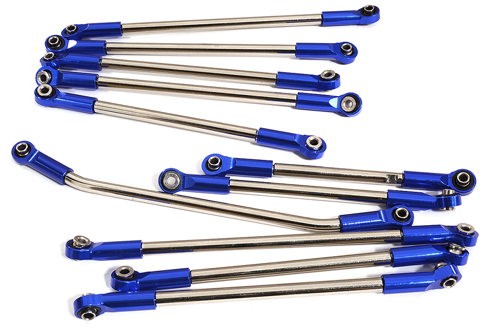 C30196BLUE Billet Machined Blue Linkage (11) Set for Element RC 1/10 Scale Enduro Sendero - Image 1