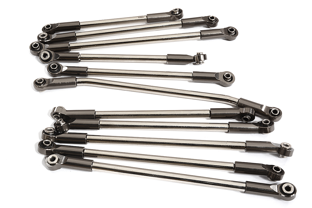 C30196GREY Billet Machined Linkage (11) Set for Element RC 1/10 Scale Enduro Sendero - Image 1