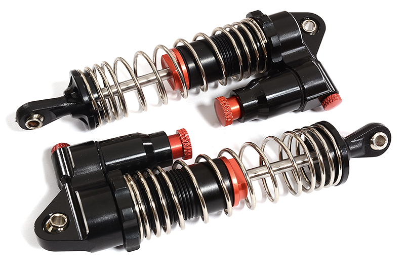 C30200BLACK Alloy 90mm Piggyback Shock(2) w/ Rebound Adjust for SCX-10, SCX10 II & SCX10 III - Image 1