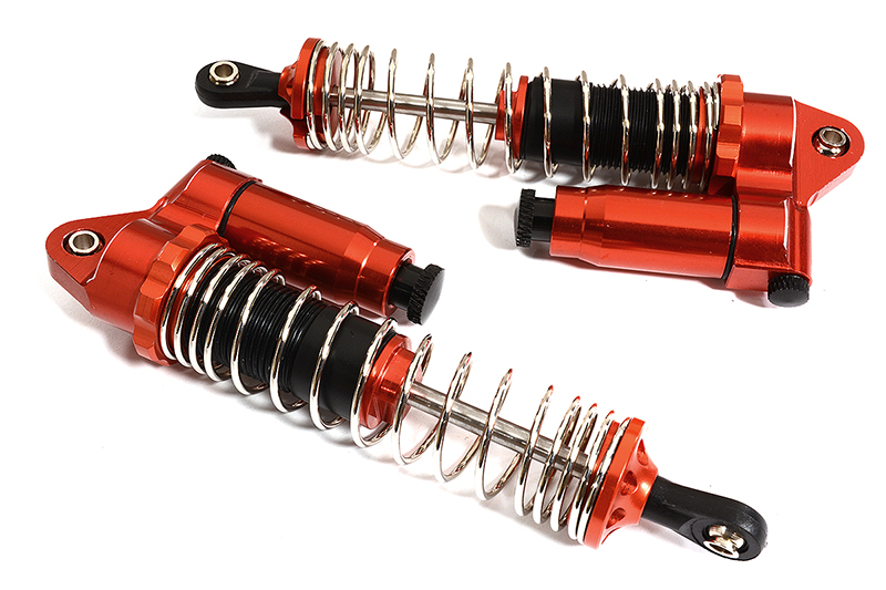 C30201RED Alloy 100mm Type Piggyback Shock (2) w/ Rebound Adjust for 1/10 Scale Crawler - Image 1