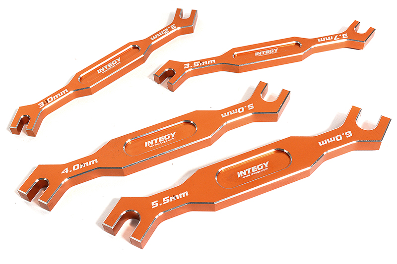 C30203ORANGE Complete Turnbuckle Wrench Set (8 Sizes) 3, 3.2, 3.5, 3.7, 4, 5, 5.5 & 6mm - Image 1