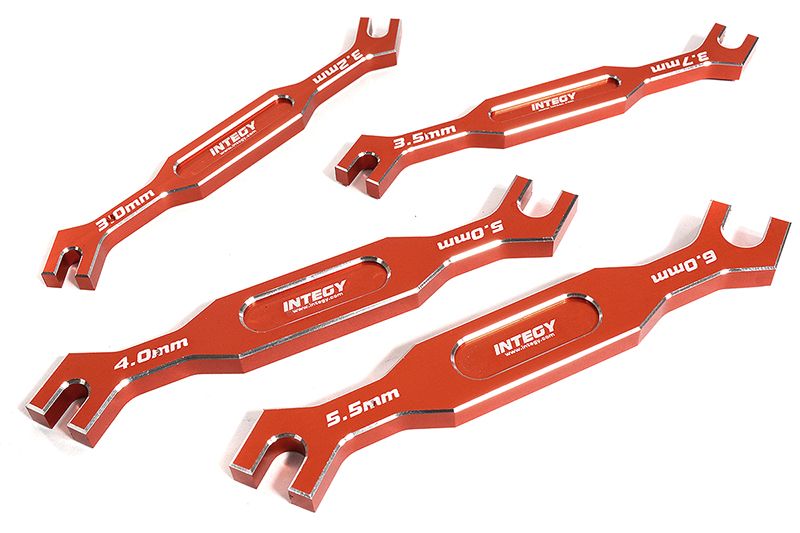 C30203RED Red Complete Turnbuckle Wrench Set (8 Sizes) 3, 3.2, 3.5, 3.7, 4, 5, 5.5 & 6mm - Image 1