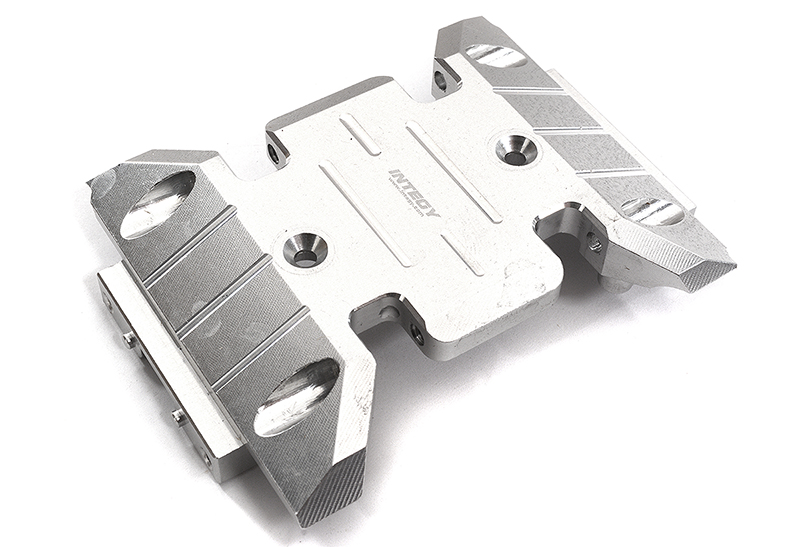 C30205SILVER Machined Alloy Center Skid Plate for Axial 1/10 SCX10 III - Image 1