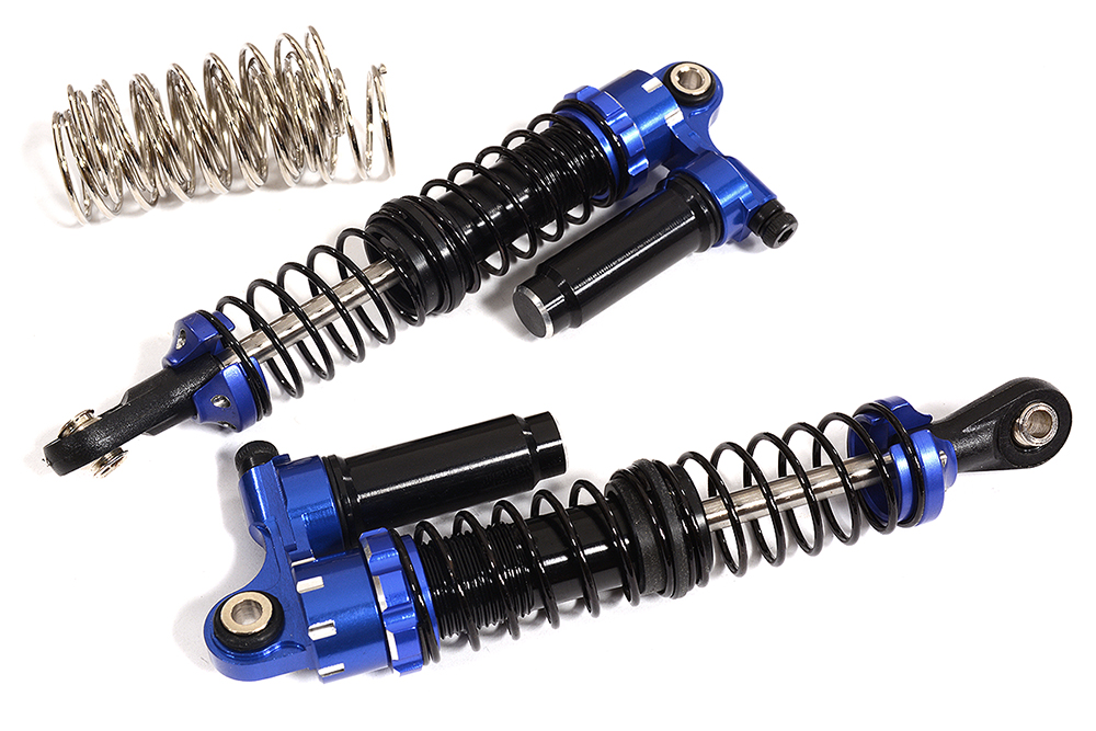 C30214BLUE Billet Machined Piggyback Shock Pair (2) for Tamiya Scale Off-Road CC02 (L=85mm) - Image 1