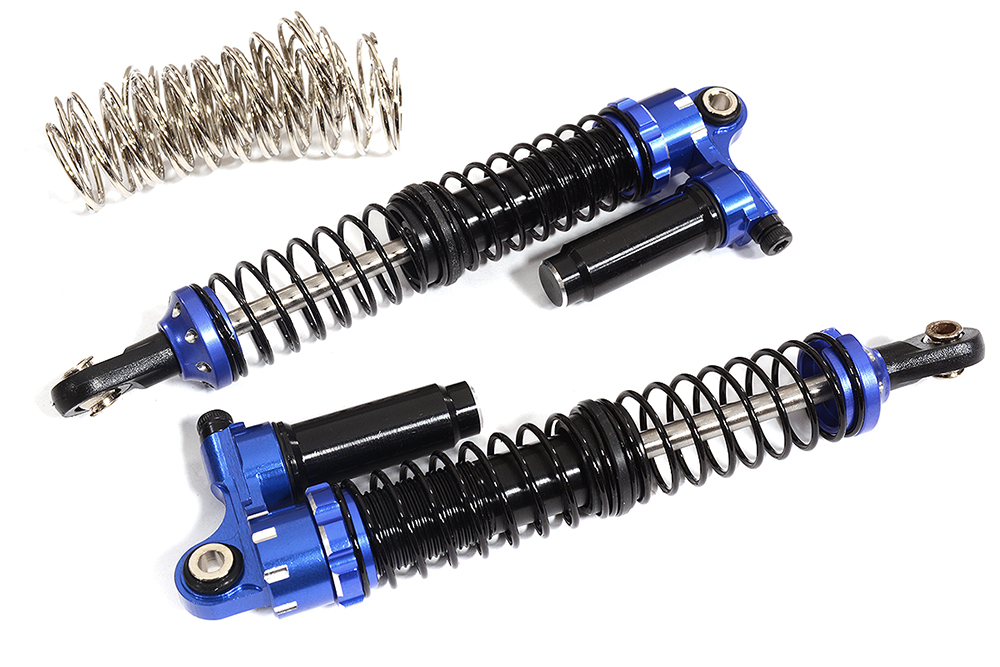 C30215BLUE Machined Piggyback Shock Pair (2) for Axial SCX10 III Off-Road Crawler (L=95mm) - Image 1