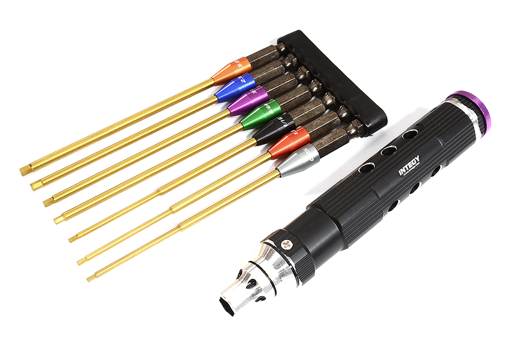 C30218PURPLE QuickPit 7 Sizes, Wrench w/ Allen Hex Tip Set (0.05 1.5 1/16 5/64 2.5 3/32 3.0) - Image 1