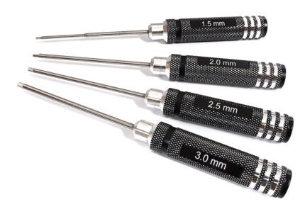 Metric Size Allen Hex Wrench Set 4pcs - 1.5, 2, 2.5 & 3mm
