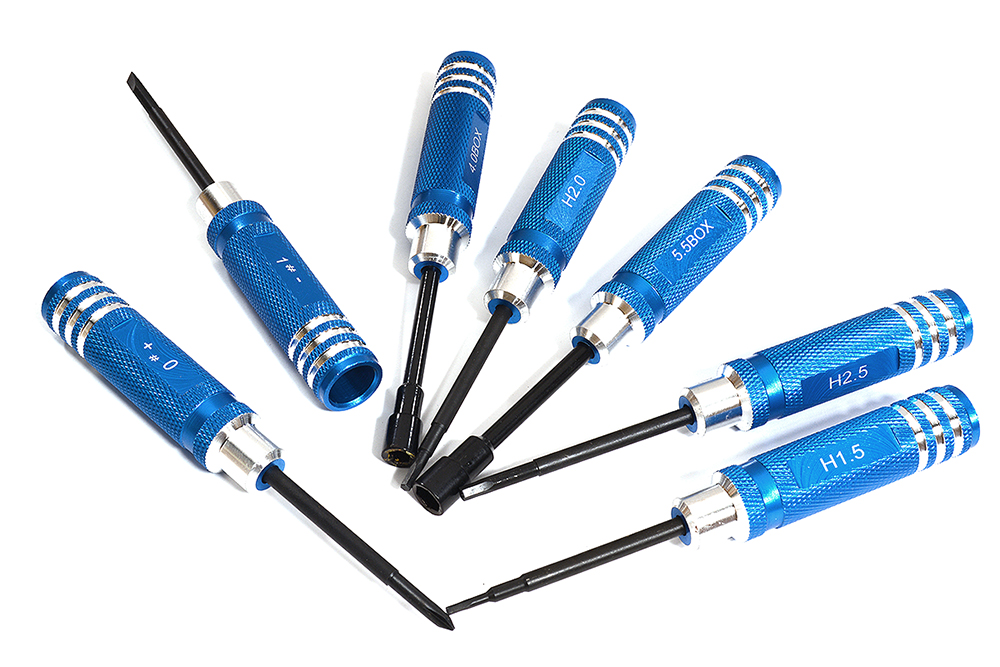 C30256 7pcs Essential RC Tool Set, Allen Hex, Screw & Nut Drivers - Image 1