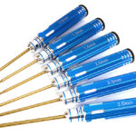 Metric Size Allen Hex Wrench Set 6pcs (0.9, 1.3, 1.5, 2, 2.5 & 3mm)