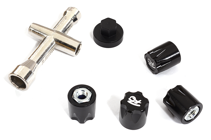 C30268BLACK Realistic Billet Machined M4 Size Wheel Nut for 1/10 Scale - Image 1