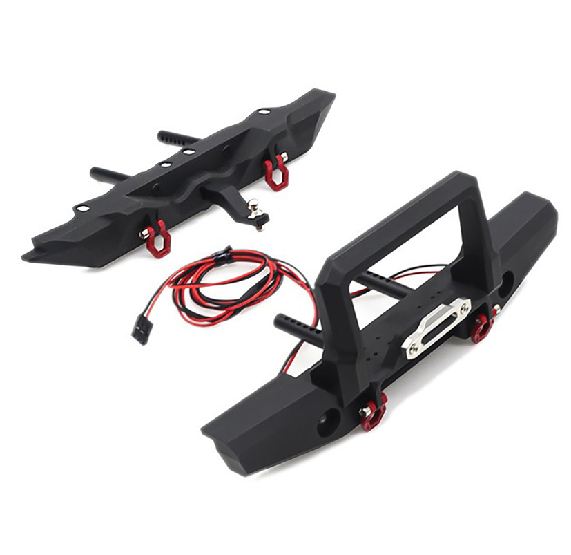C30280 Realistic Front & Rear Alloy Bumper w/ LED for Traxxas TRX-4 Off-Road Crawler - Image 1