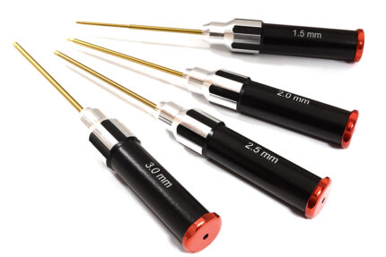 Metric Size Allen Hex Wrench Set 4pcs with Carrying Case - 1.5, 2, 2.5 & 3mm