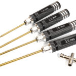 Metric Size Allen Hex Wrench Set (1.5, 2, 2.5 & 3mm) w/ 4-Way Hex Nut Wrench