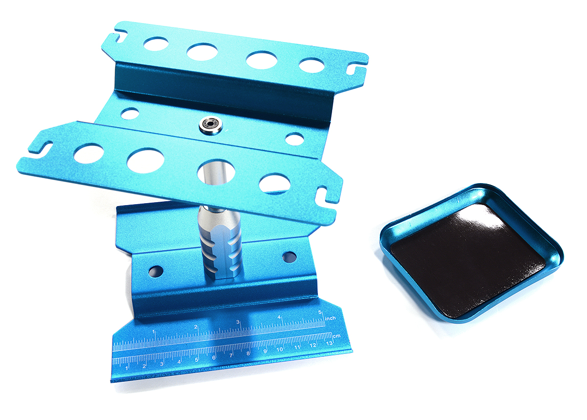 C30308LIGHTBLUE Universal Car Stand Workstation (140x120x145mm) w/ Magnetic Parts Storage Tray - Image 1