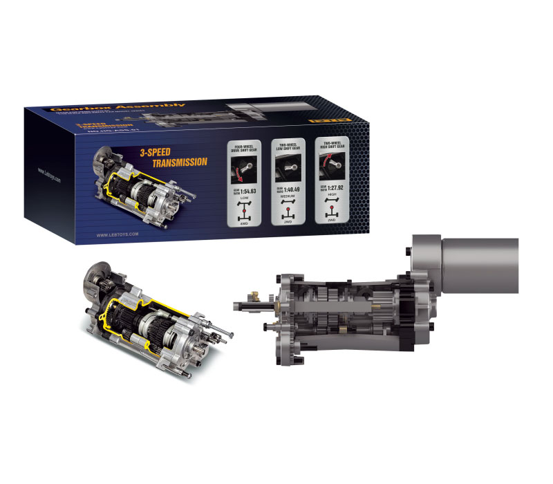 C30309 3-Speed Transmission Gearbox Assembly HG-ASS-01 for HG-P407 1/10 Scale 4X4 - Image 1