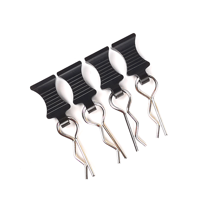 C30325BLACK Aluminum Alloy Easy Pulls (4) w/ Body Clips for 1/10 Scale - Image 1