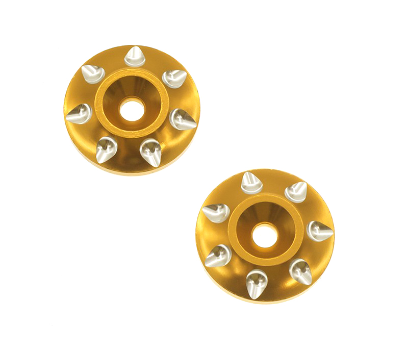 C30361GOLD Aluminum Wing Mount Buttons for 1/8 Scale Buggy - Image 1