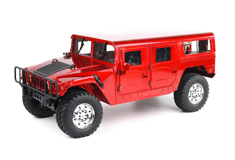 C30425RED 1/10 Scale 4X4 RC Hummer Truck ARTR with 2.4GHz Stick Remote, Red - Image 1