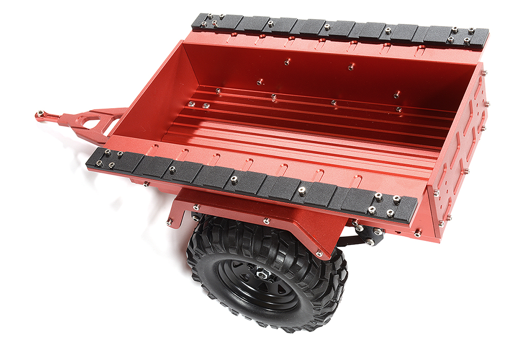 C30566RED Realistic Leaf Spring 1/10 Size Utility Box Trailer for Scale Crawler Truck - Image 1