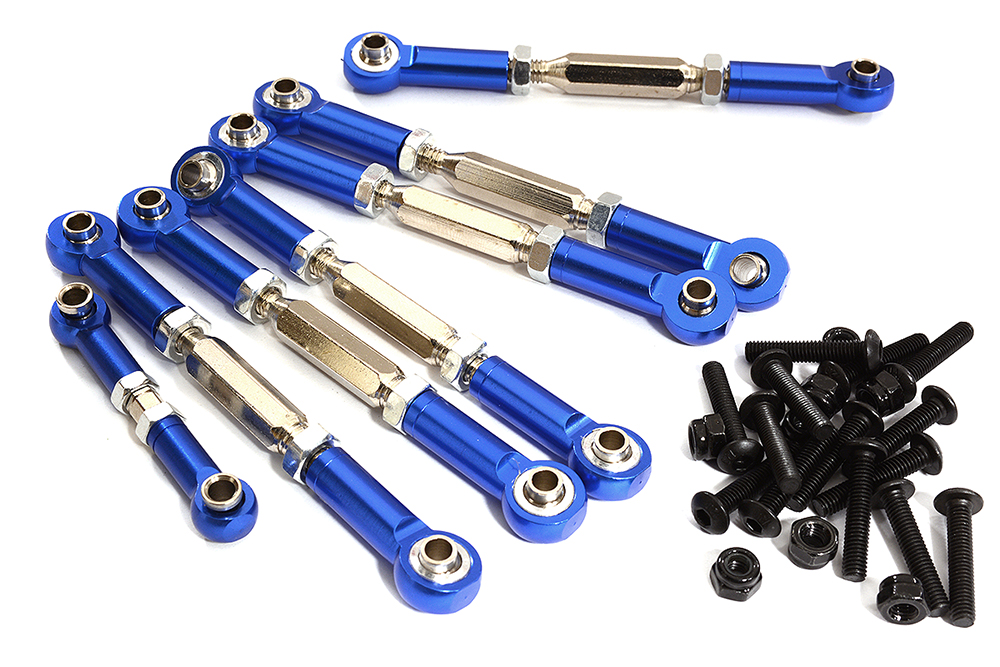 C30567BLUE Turnbuckle Set (7) 73mm, 38mm for 1/10 Traxxas Slash 4X4 3643 3644 5539 6846 - Image 1