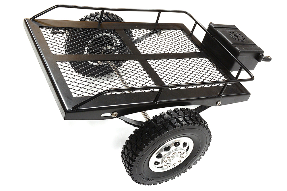 C30592 Realistic Leaf Spring 1/10 Size Low Side Trailer 300x205x113mm for Scale Crawler - Image 1