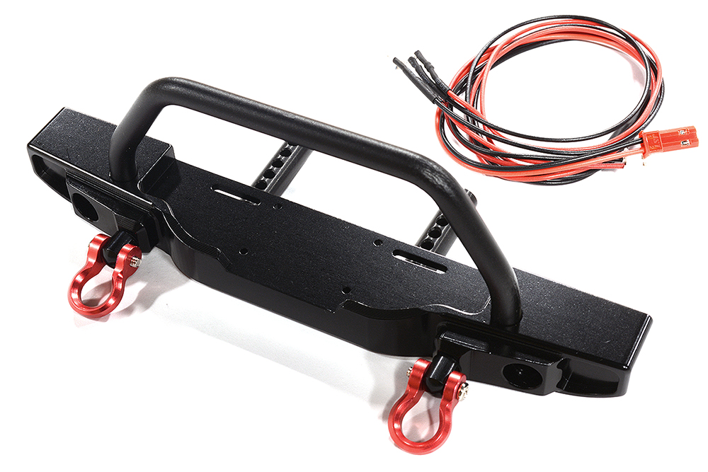 C30603BLACK Realistic Front Bumper w/ LED for Axial SCX10 III Scale Crawler - Image 1