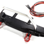 Realistic Black Silver Front Bumper with LED for Axial SCX10 III Scale Crawler