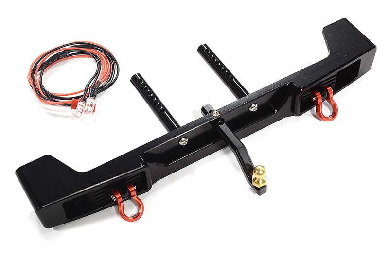 C30605BLACK Realistic Rear Bumper w/ LED for Axial SCX10 III Scale Crawler - Image 1