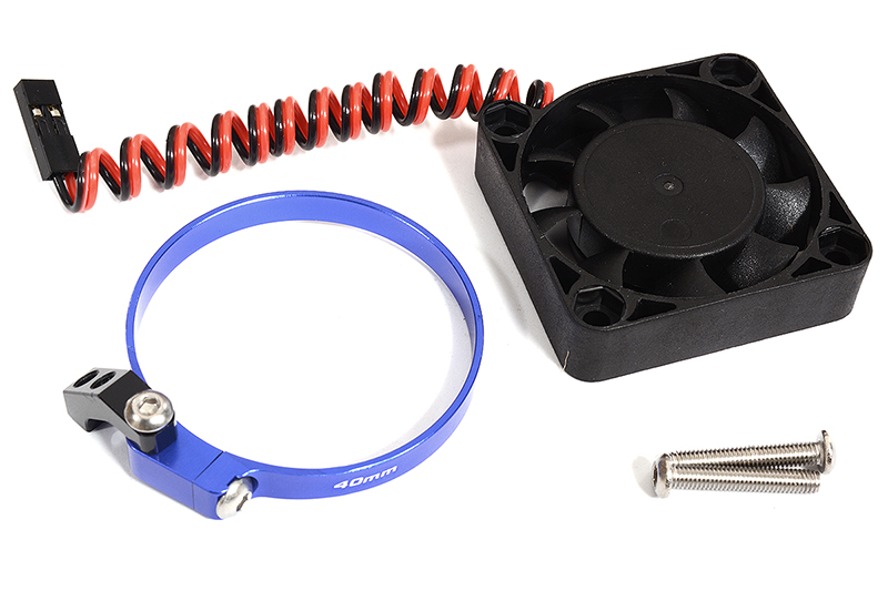 C30606BLUE 40x40x10mm High Speed Cooling Fan+Clamp Type Mount for 40mm O.D. Motor - Image 1